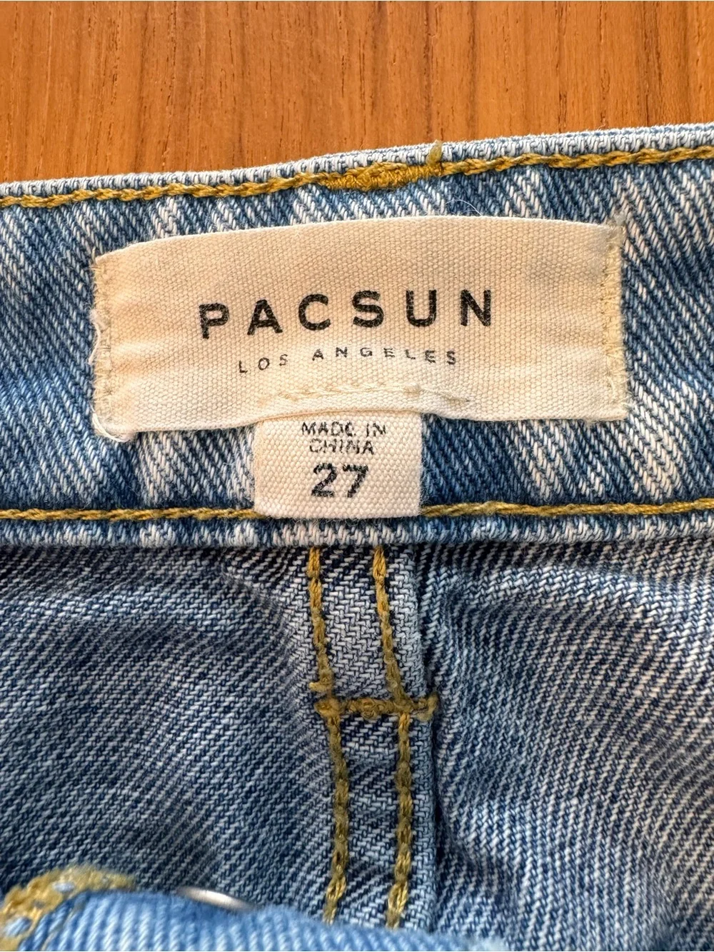 PacSun Two Toned Denim Mini Skirt Women’s 27 Button Front